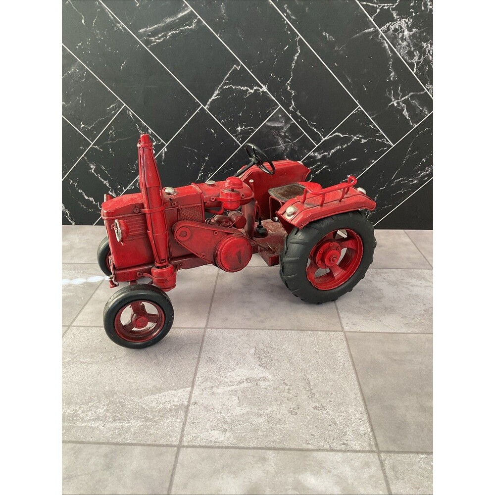 Model Tractor Red Farm Machinery Equipment Toy - Used